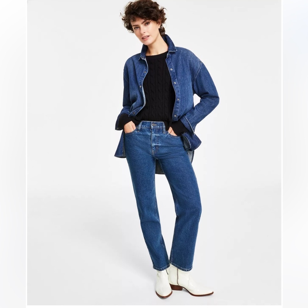 CALVIN KLEIN high rise straight jeans